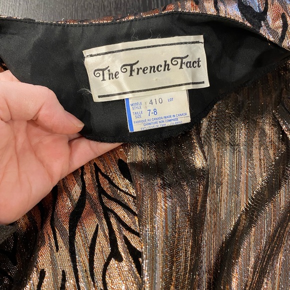 VINTAGE Metallic Gold Copper Silver Cropped Jacket Size Small - Picture 4 of 10